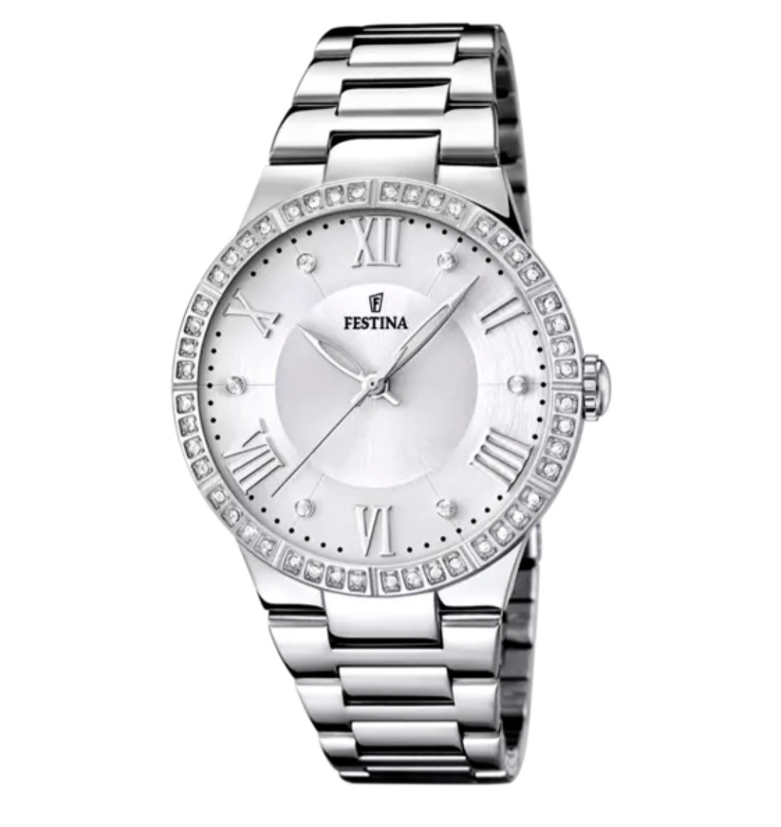 FESTINA BOYFRIEND WATCH F16719/1 WHITE STEEL STRAP, WOMEN'S