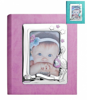 Álbum bebé com moldura PERSONALIZADO PVD ROSA ou AZUL 7AB-DH300.2R /C Flamingo 